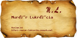 Murár Lukrécia névjegykártya